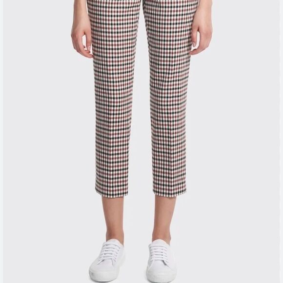 Theory Treeca Cropped Check Pants blue white red 6 or 28 - Picture 14 of 14